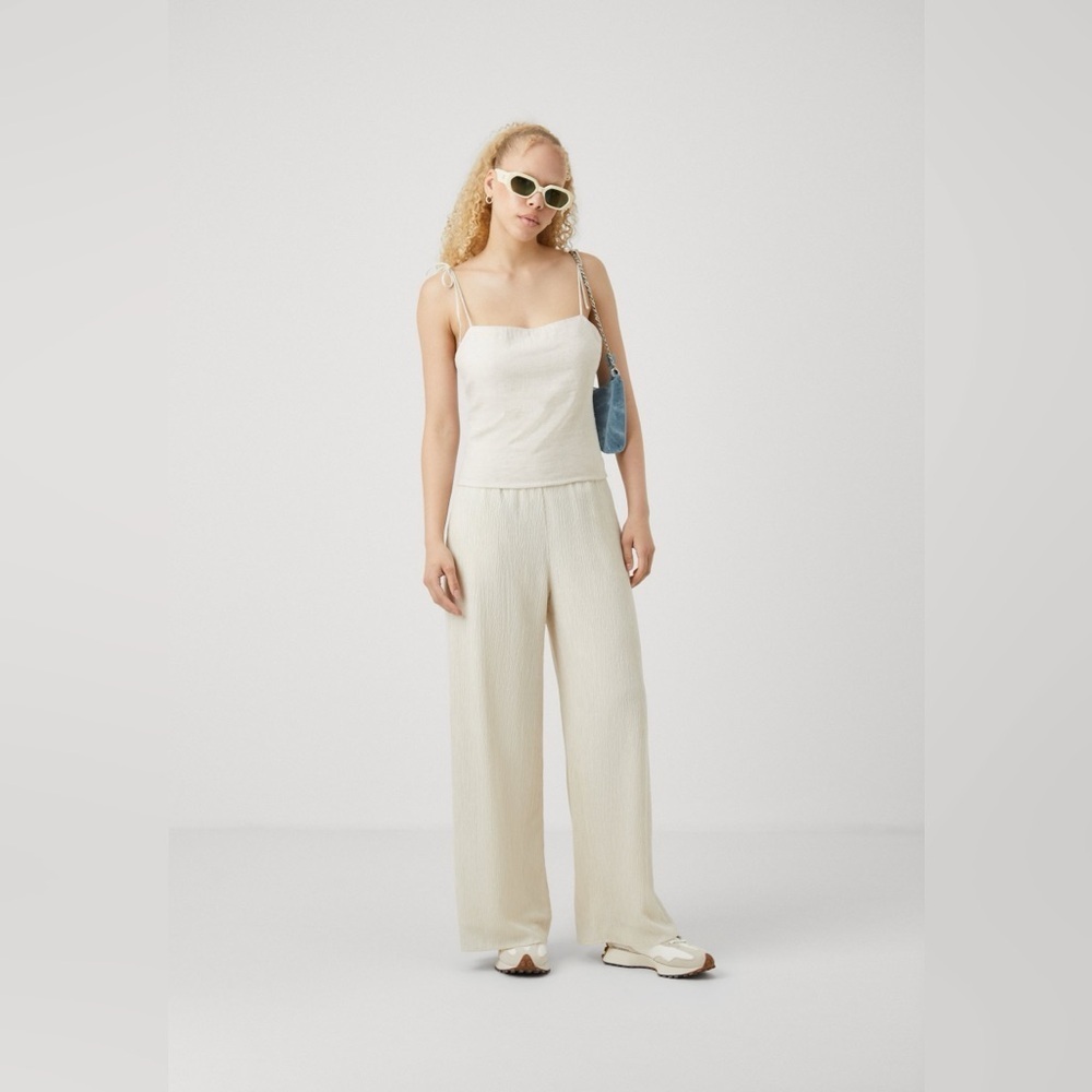 Abercrombie & Fitch Off-White Wide-Leg Pants